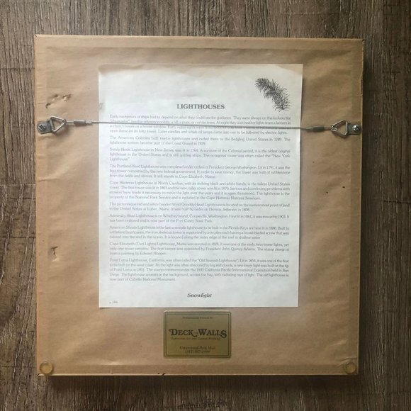 USPS Stamp Art Framed History of USA Lighthouse Stamps Wood Glass Nautical Decor - Picture 6 of 9